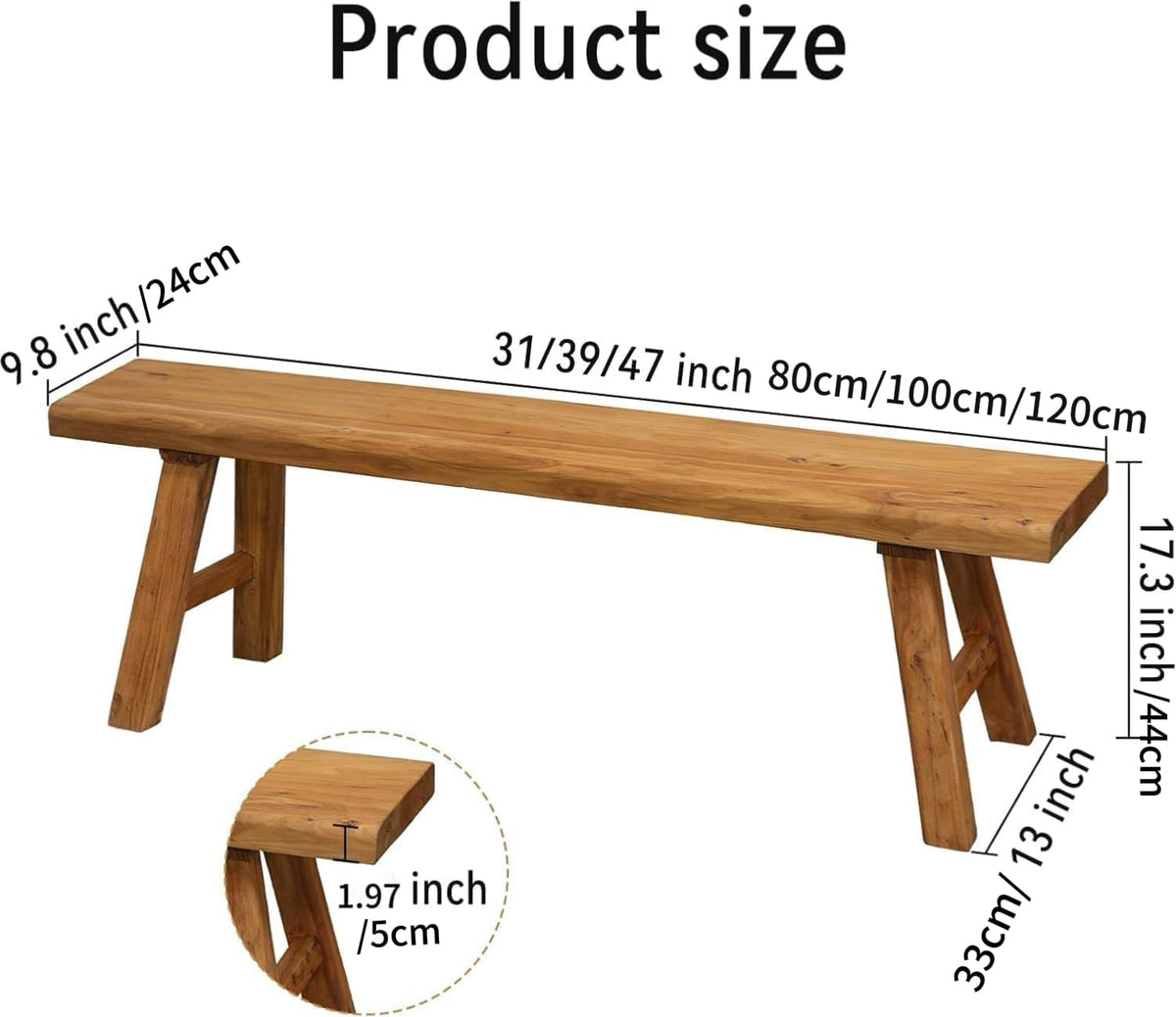 Wooden Bench Indoor Farmhouse Skinny Entryway Bench Hallway Foyer