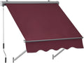 Patio Window Awnings 48" with Aluminum Frame, Fully Assembled Manual Retractable Sunshade Canopy for Windows & Doors