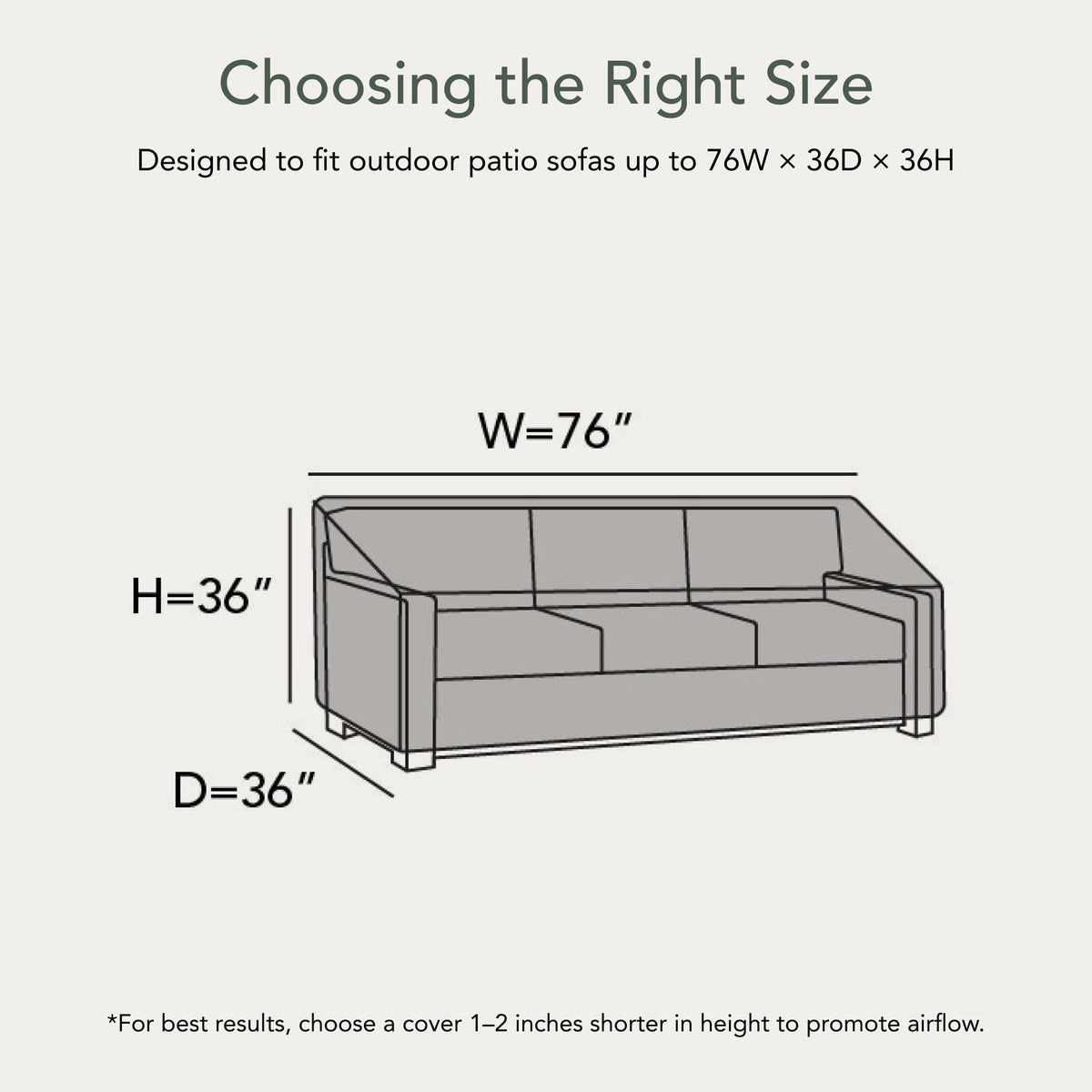 Ultima Outdoor Sofa Cover - 76"W x 36"D x 36"H - All Season
