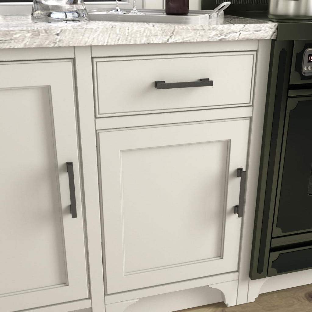 30 Pack 5 Inch Matte Black Cabinet Handles Solid Drawer Pulls