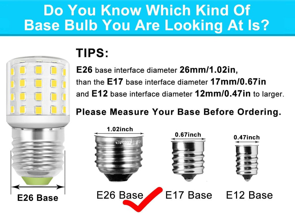 LED Appliance Light Bulb for Refrigerator Fridge Freezer 4W (40W Equivalent) E26 Medium Base Compact T10 Tubular A15