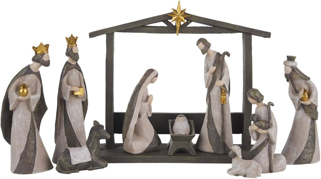 Silent Night Holy Family Nativity Set - Manger Scene (10-Piece)
