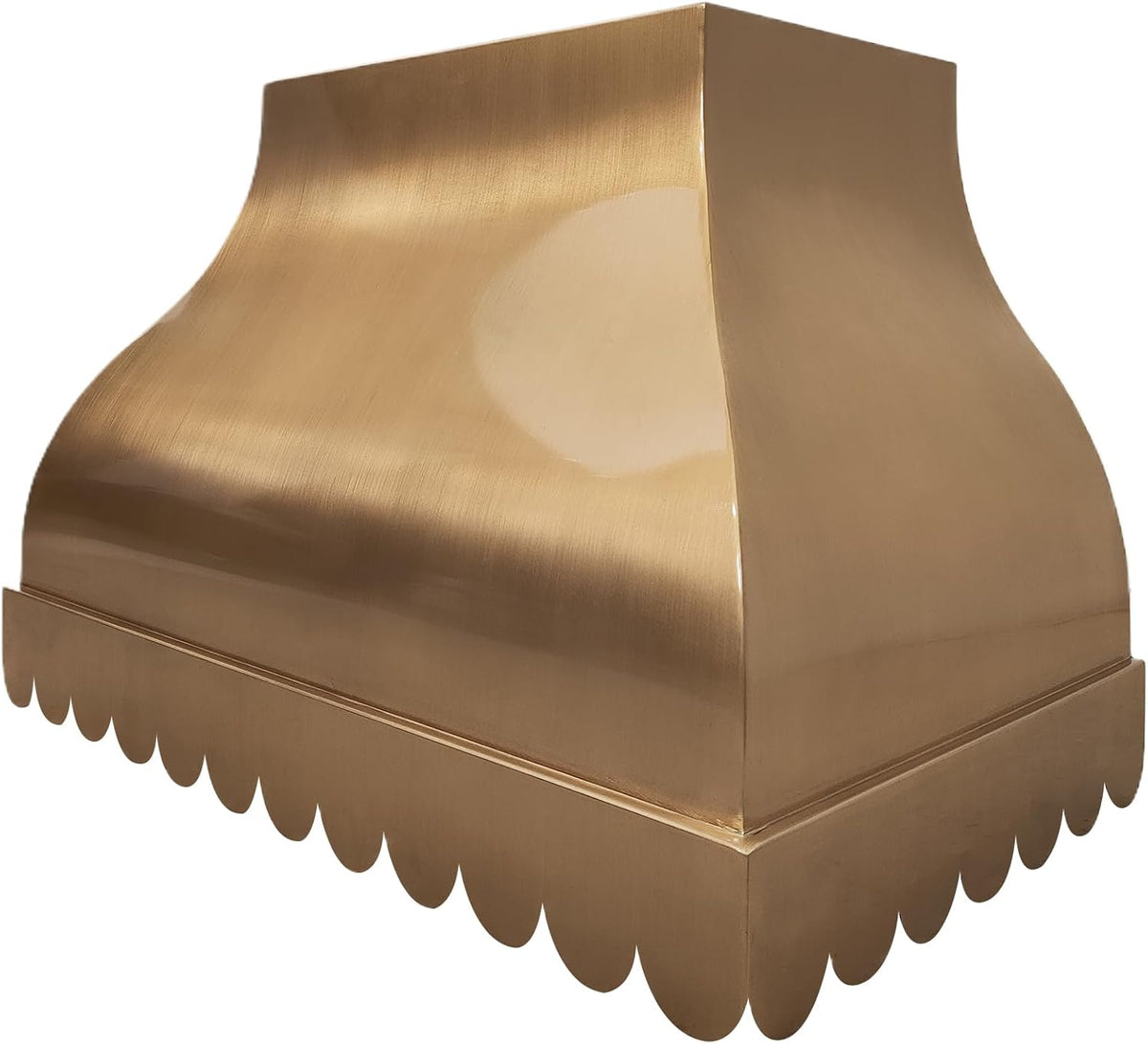 Brass Wall Mount Range Hood 4 Speed LED Lights