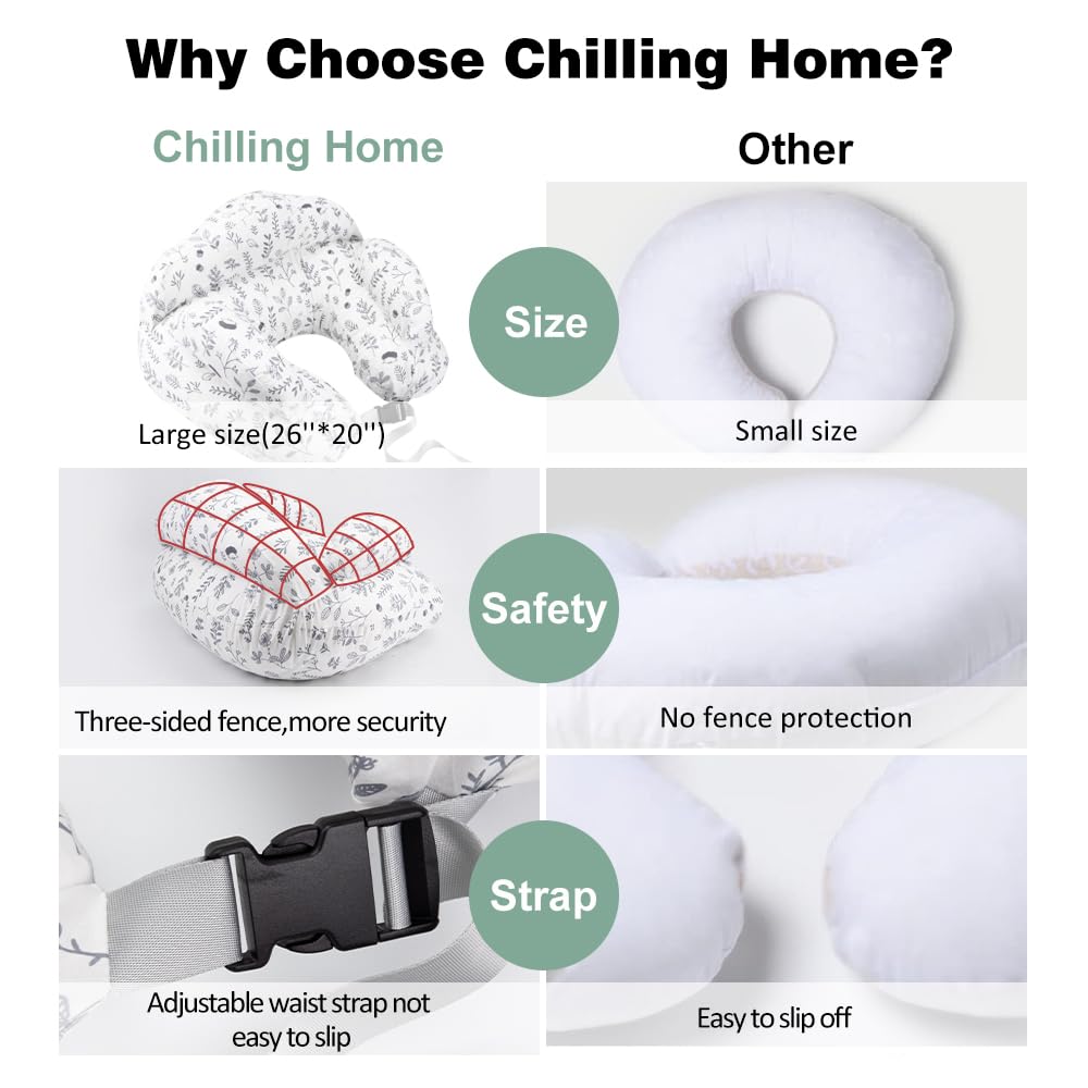 Nursing Pillow Adjustable, Pillow for Breast Feeding Bottle Feeding, Large Size More Support for Mom, Breastfeeding
