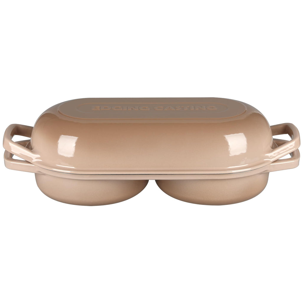 Enameled Cast Iron Double Bread Dutch Oven, Mocha