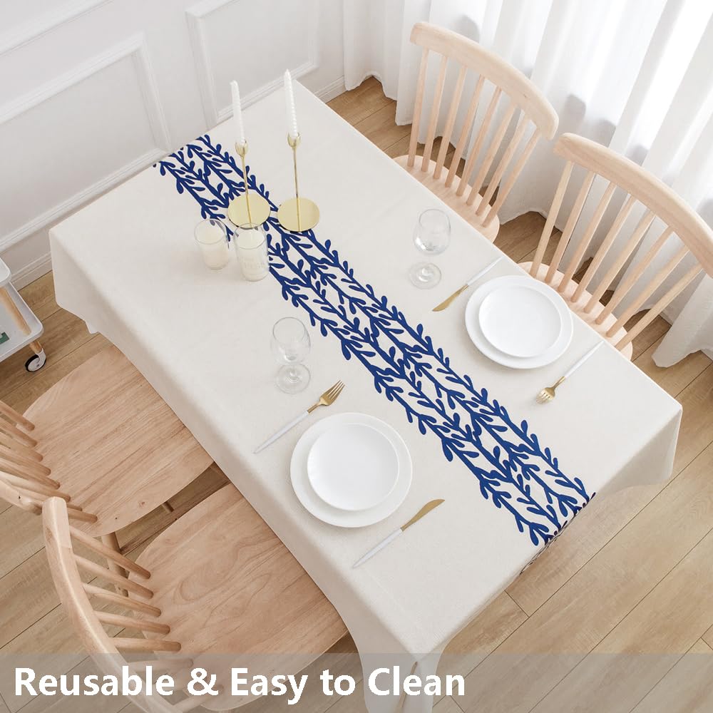 Heavy Duty Vinyl Tablecloths Plastic Table Cloths Dining Table Wipeable PVC Tablecloth for Rectangle Tables