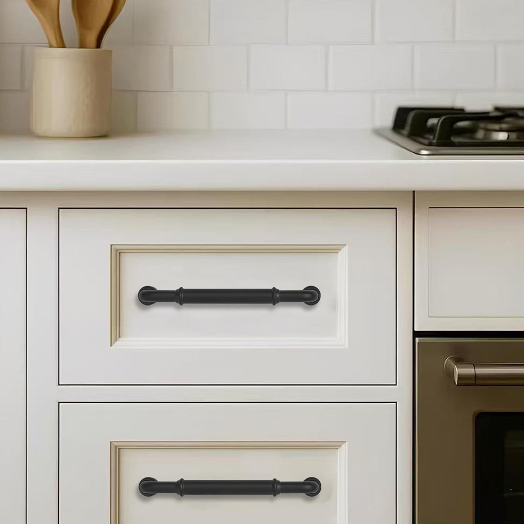 10 Pack Heavy Duty 6-5/16" Matte Black Cabinet Pulls