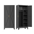 Metal Armoire Wardrobe Closet, Bedroom Armoires with Hanging Rod