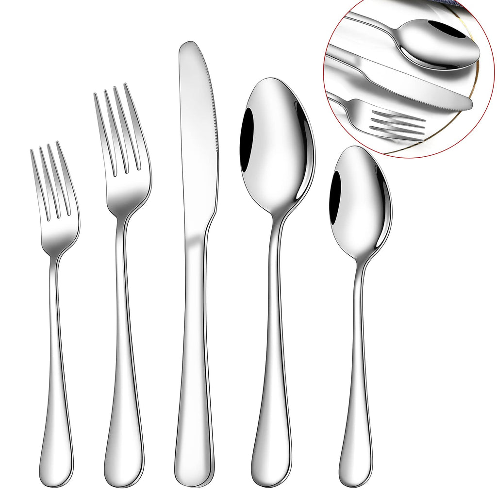 Silverware Set for 8, 40-Pieces Heavy Duty Stainless Steel Flatware Utensils Cutlery Set, Steak Knife/Spoons/Forks