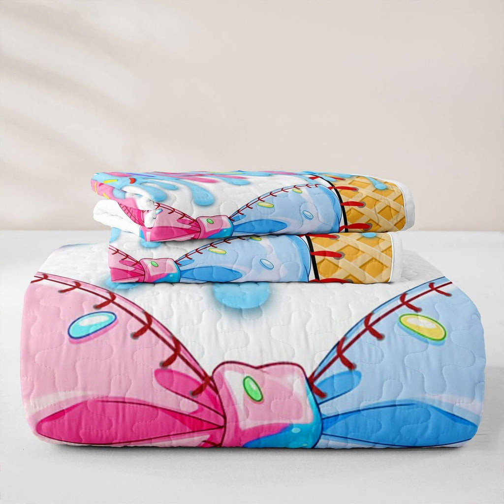 Y2K Candy Bow Quilt Bedding Set Bedspread Coverlet