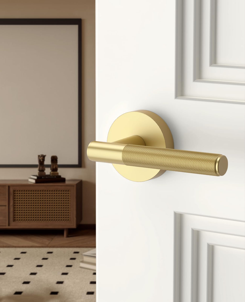 8 Pack Brushed Gold Passage Interior Door Handles