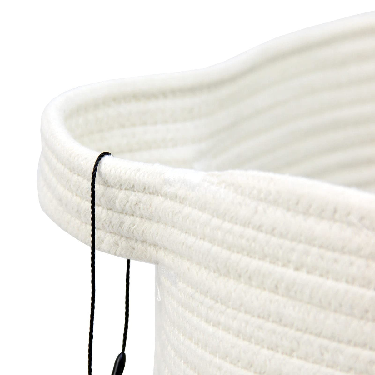 Cotton Rope Storage Basket for Organizing,Round Blanket Basket Living Room,Woven Laundry Basket with Handles