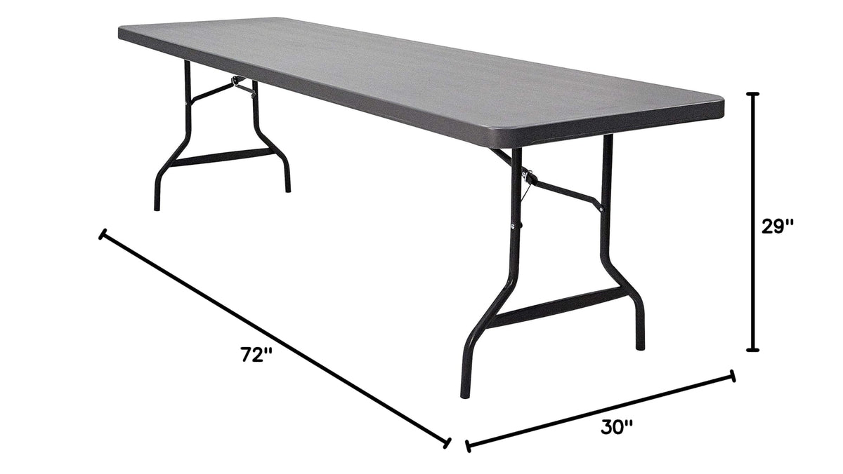 IndestrucTable Commercial Folding Table, 6 ft, Charcoal