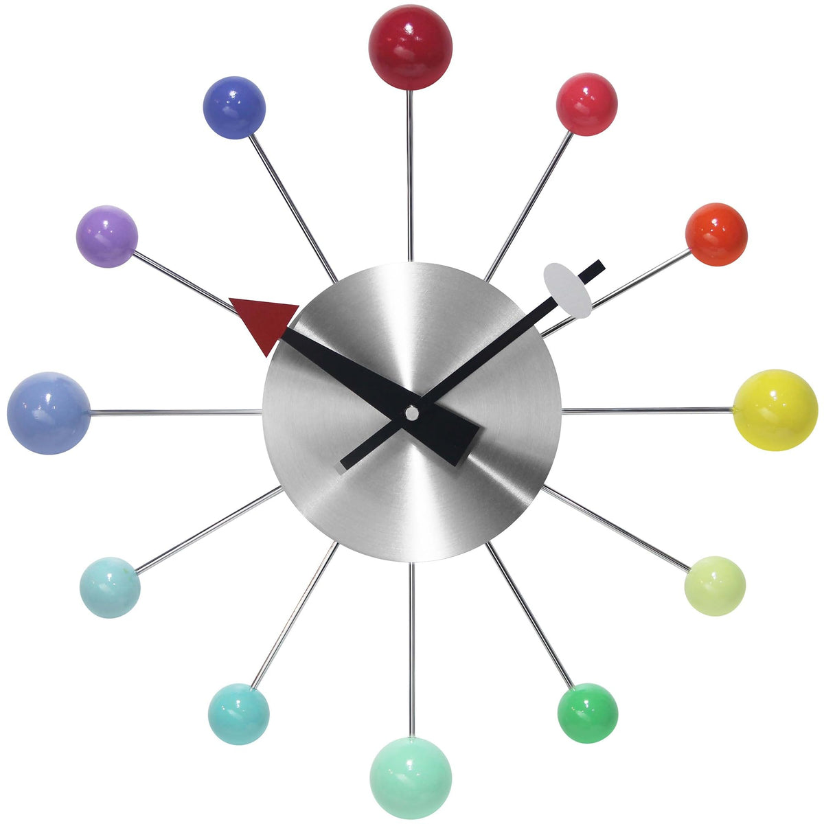 Inspired Nelson Style LTD. Orb Spoke Starburst Wall Clock, Rainbow, 15"