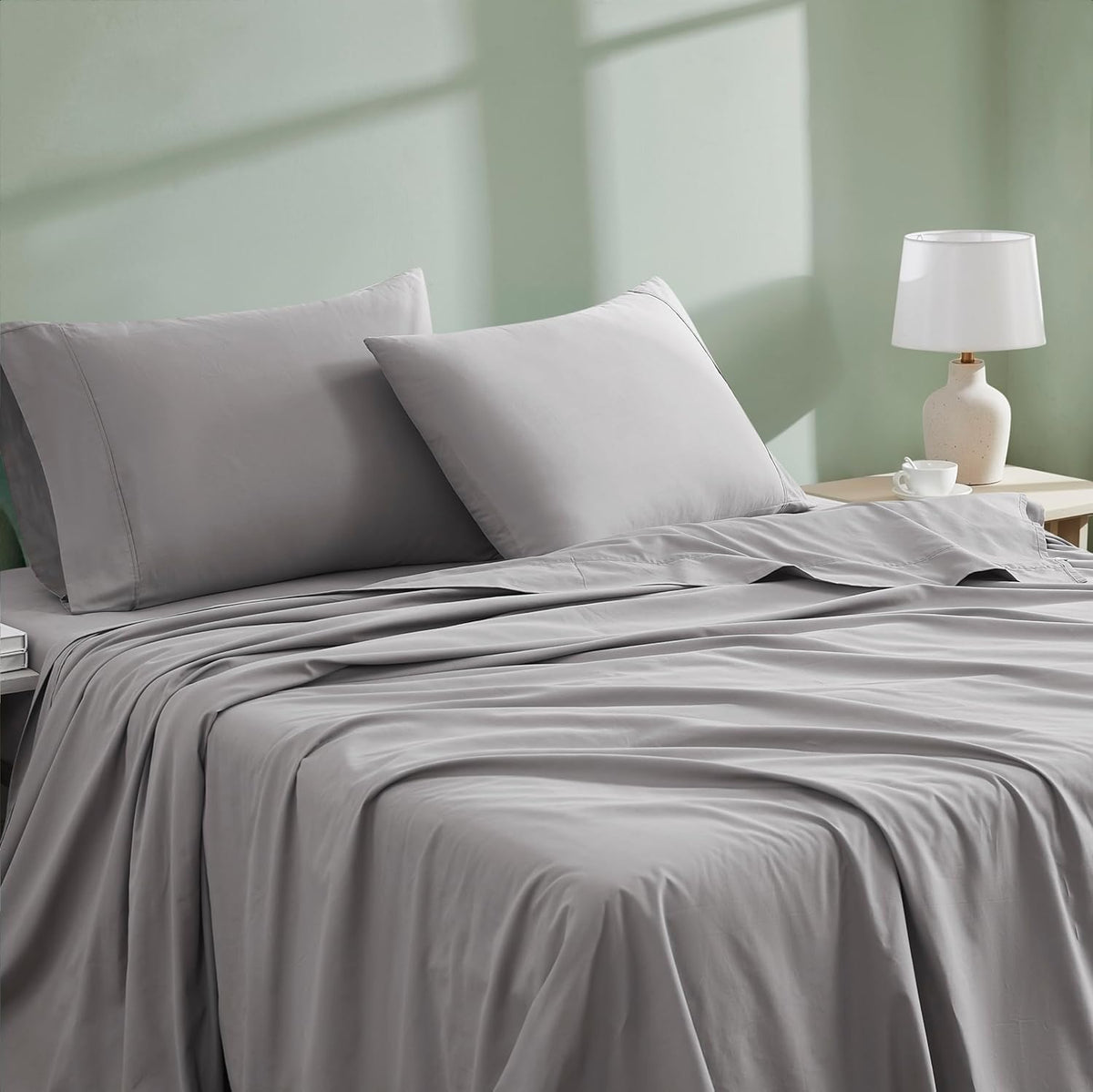 Closet Organic Cotton Sheets, Bed Sheets - Breathable, Dark Gray