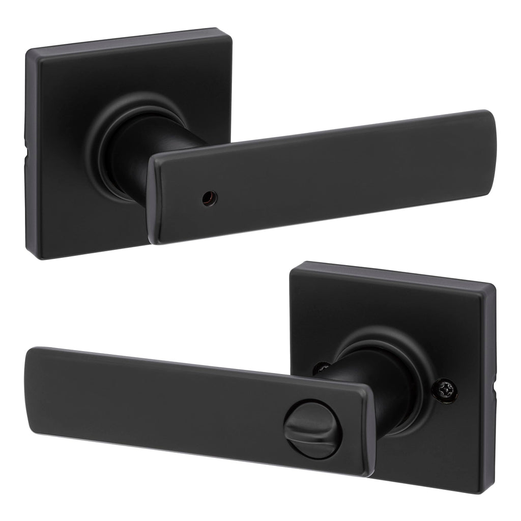 Breton Privacy Door Handle , Matte Black