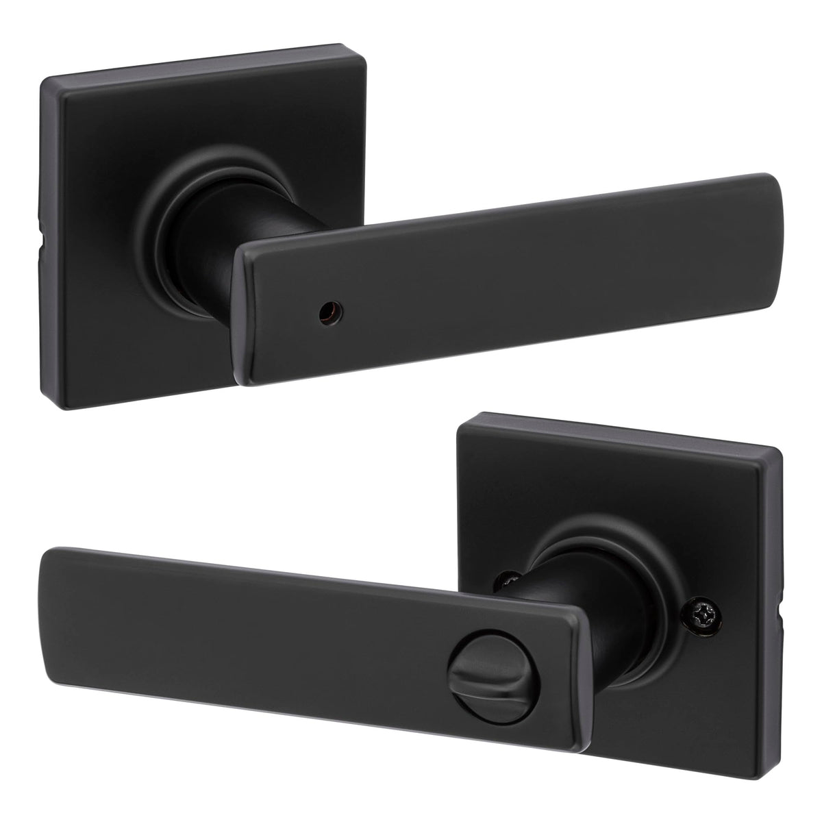Breton Privacy Door Handle , Matte Black