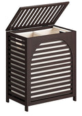 Hamper, 27.3 Gallon (103L) Bamboo Wood Clothes Laundry Basket with Lid and Handles, Removable Liner