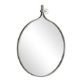 Yitro Round Wall Mirror; 30 x 37; Gray; Decorative Versatile Rustic Wall Decor