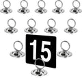 Ring-Clip Table Number Holder / Place Card Stand, 1.5 Inch, Silver, Metal, Set of 12