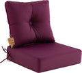 Waterproof Deep Seat Outdoor Patio Cushion Replacement Set,Plum | Includes thick seat cushion & matching back