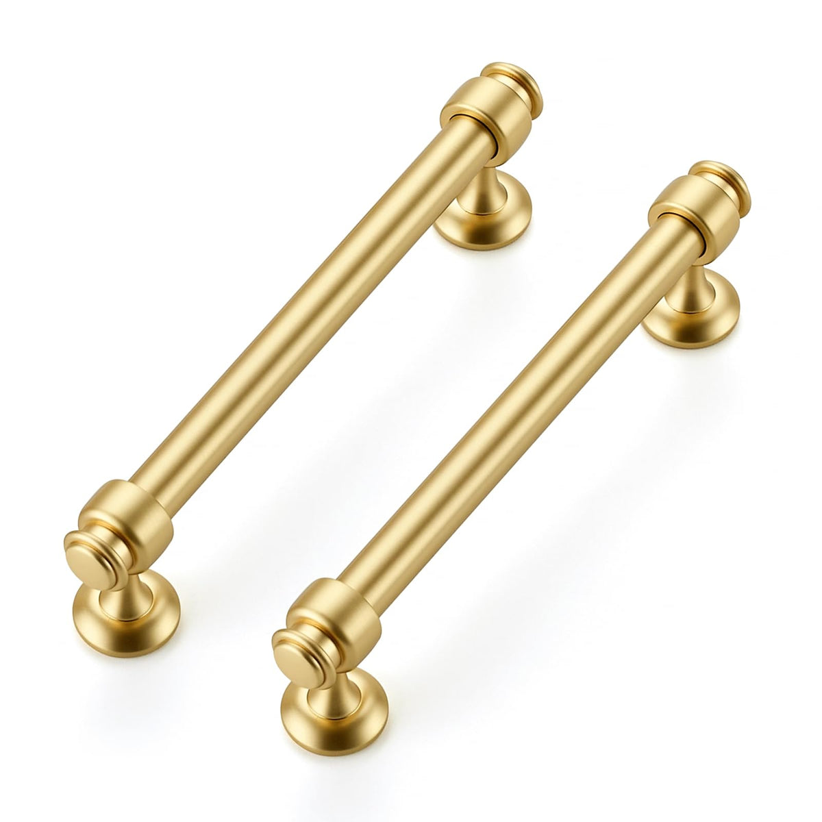 12 Pack Brushed Gold Cabinet Handles, 5" Hole Center Drawer Pulls