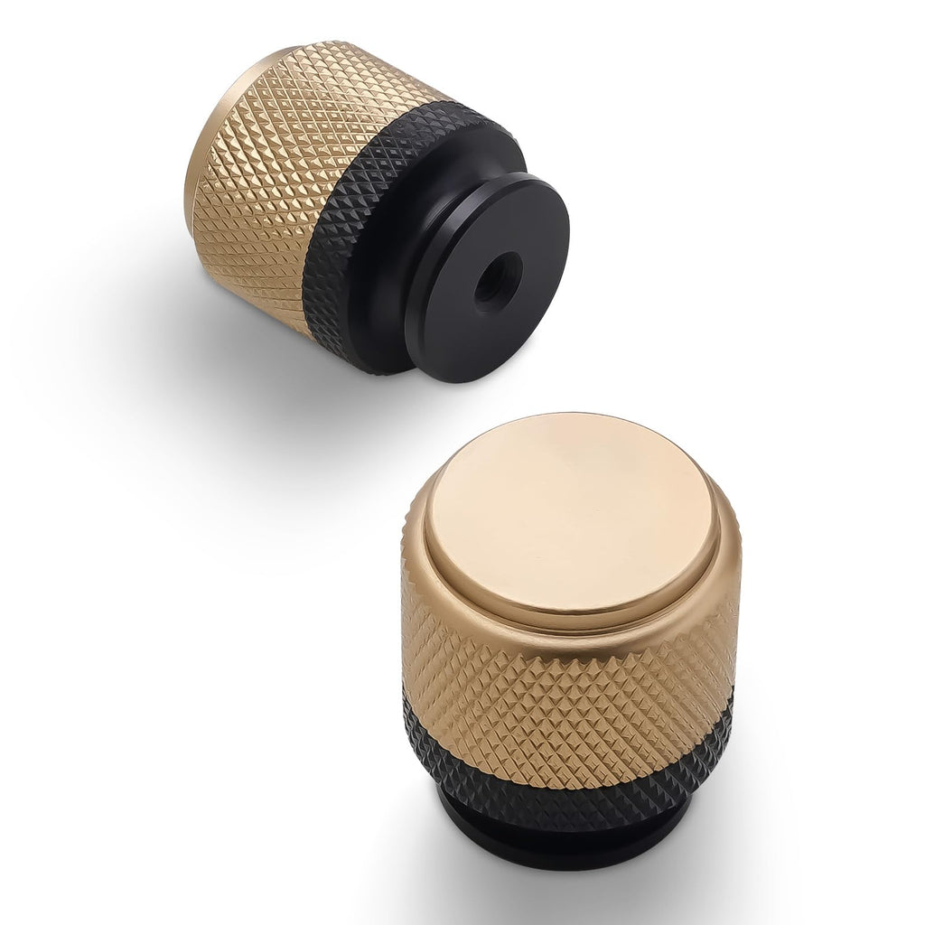 30 Pack Kitchen Cabinet Knobs Matte Black and Champagne Bronze Cabinet Knobs Black Knurled Drawer Knobs Kitchen