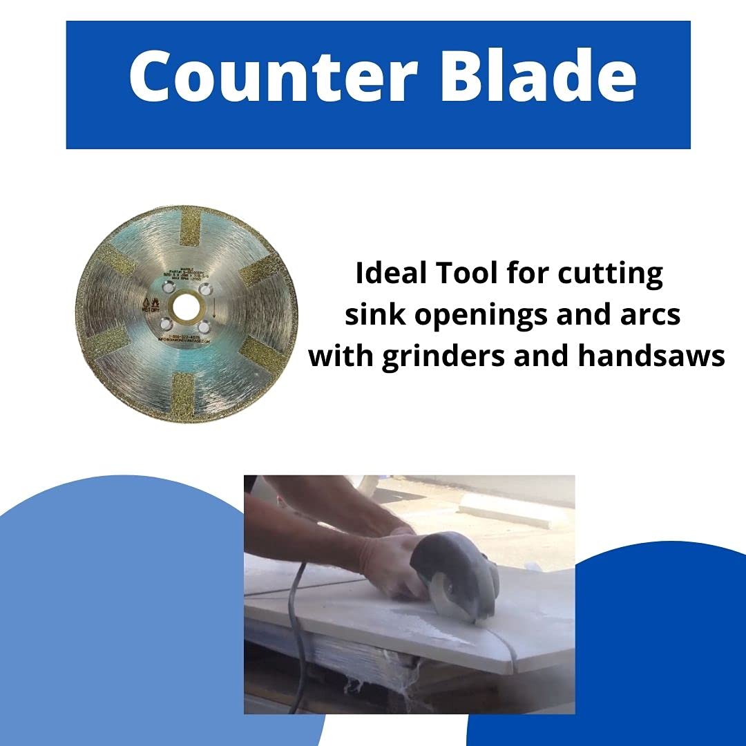 Demi-Bullnose Profile Kit for 2 CM Porcelain Pavers, Slab, Tile and Natural Stone, Dry use | Counter Blade for