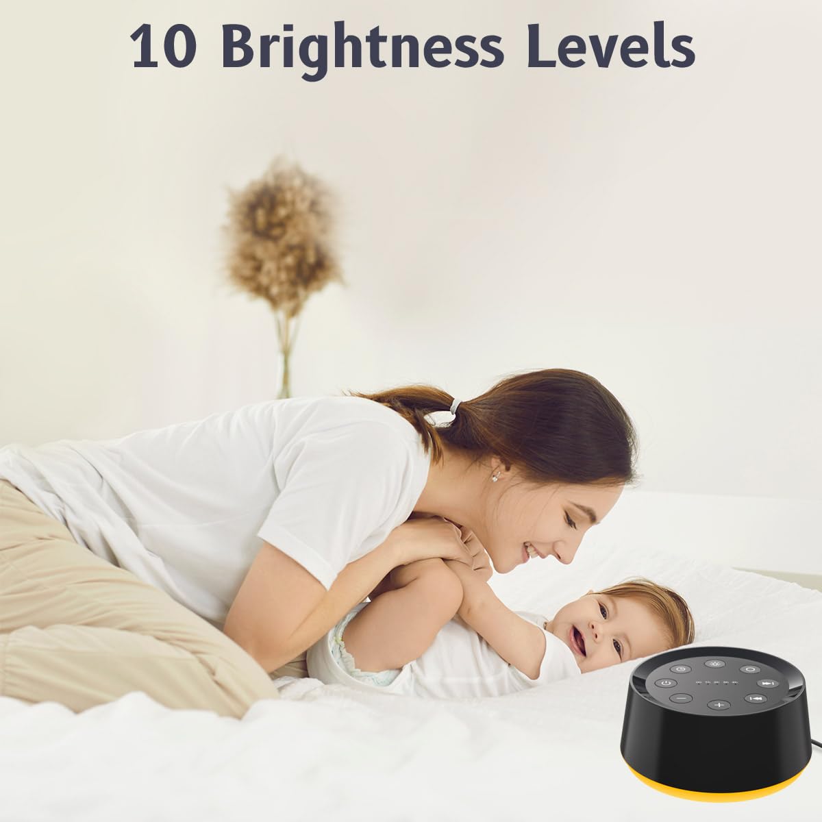 Brown Noise Sound Machine with 30 Sounds, 12 Colors Night Light White Noise Machine for Adults Baby Kids Sleep Machines