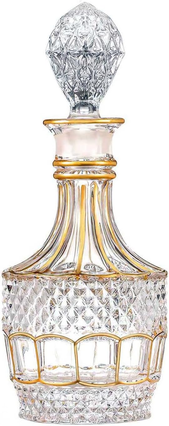 Ry Hand painted Gold design liquor Decanter,Crystal Whiskey Decanter