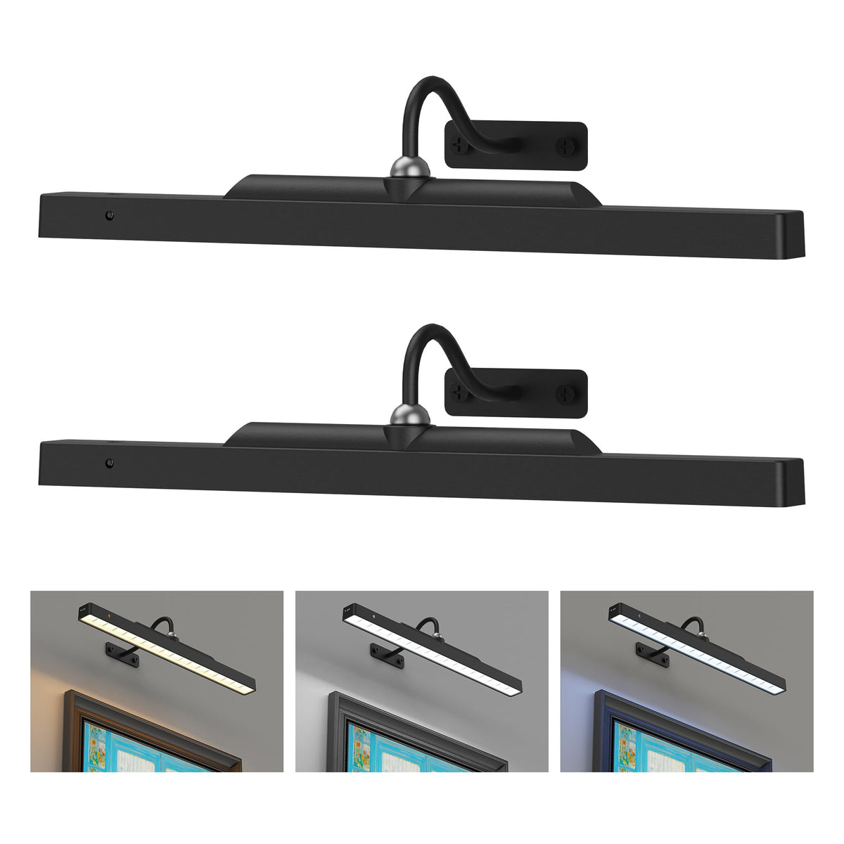 2Pack Picture Light, 13Hrs Lasting Battery Operated Picture Lights for Paintings,16in Remote Control Display Art