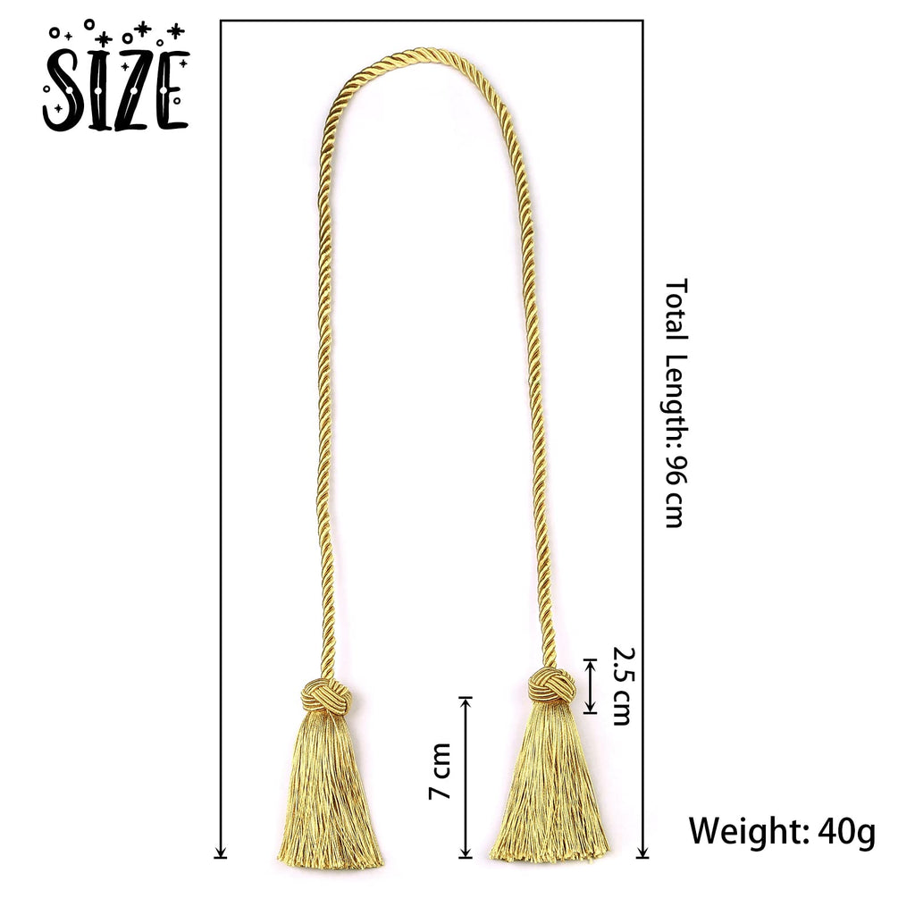 Handmade Rope Tassel Curtain Tiebacks - 4 Pack