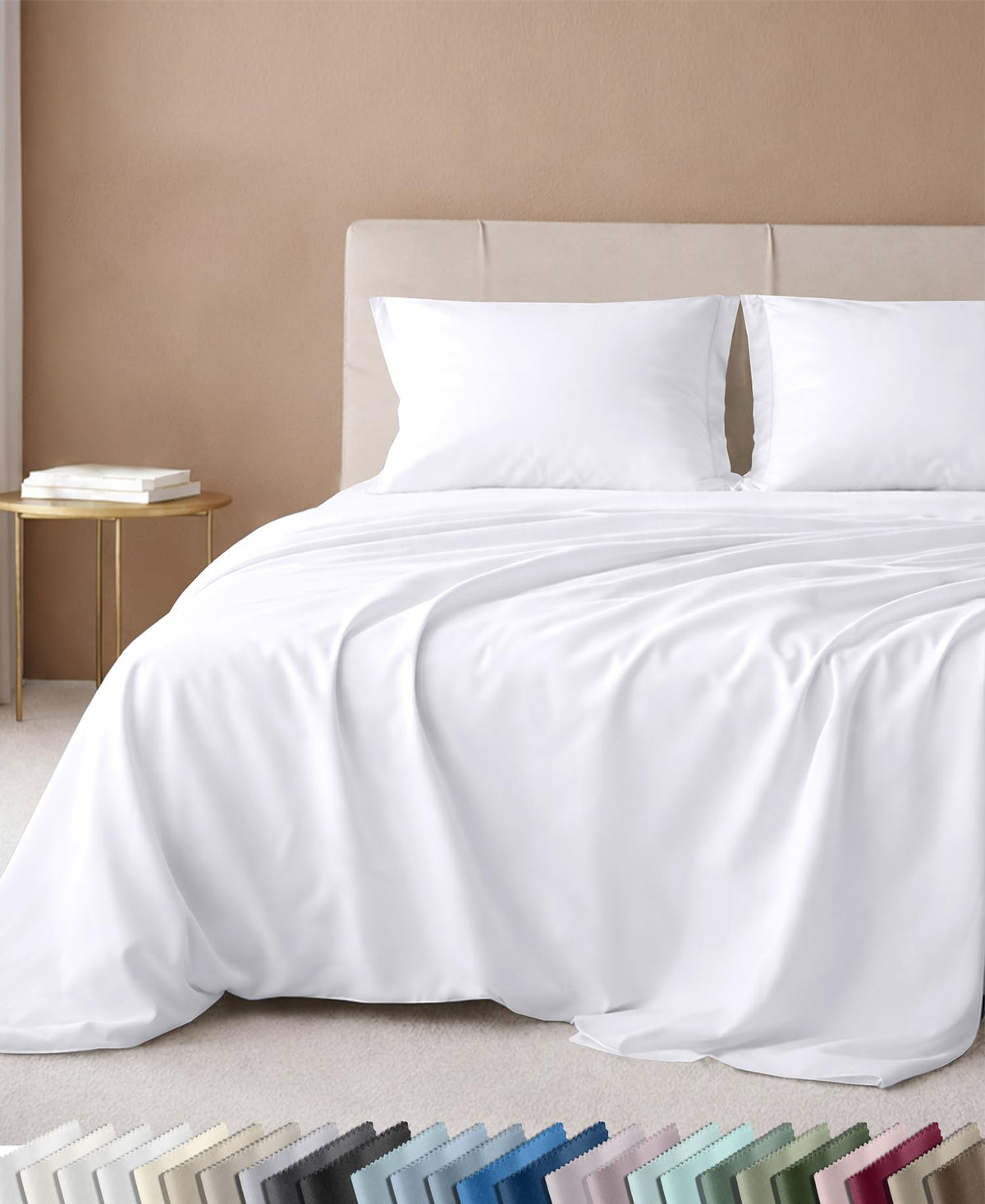 Luxury 600 Thread Count Sheets Set, Bright White