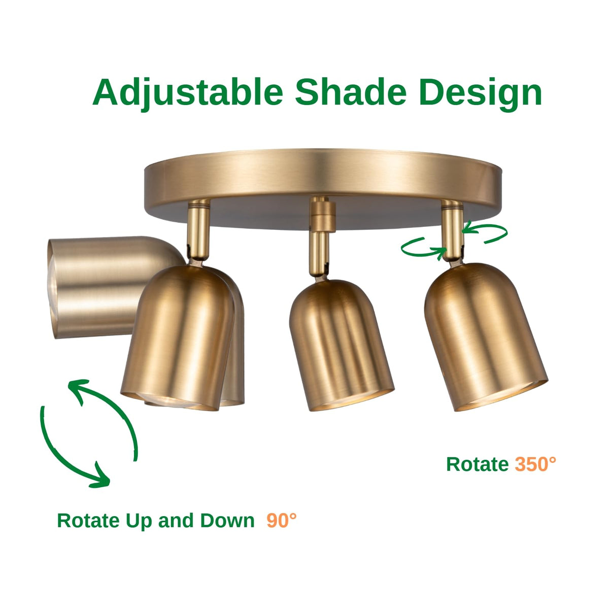 3 Light Track Lighting Kit Canopy,Matt Brass Finish with Modern Flush Mount Ceiling Spotlight Improvement