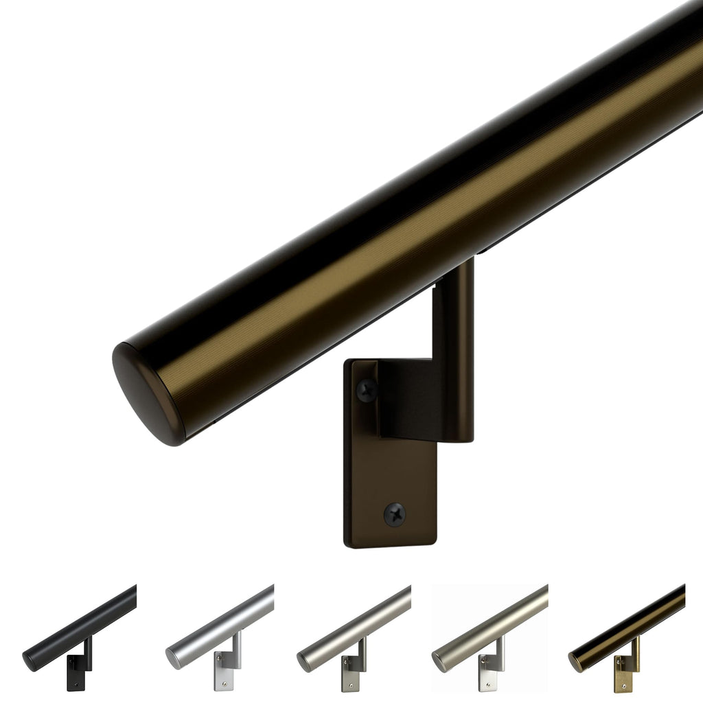 Flush Handrail Kit, 14 ft Stair Handrail, Architectural Bronze