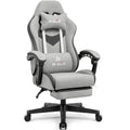 Gaming Chair, Lumbar Support with Breathable Fabric, Grey
