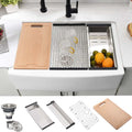 33 Inch Farmhouse Sink White Fireclay Porcelain Ceramic Farm Sink | 33x21 Farmhouse Kitchen Sink,Apron Front