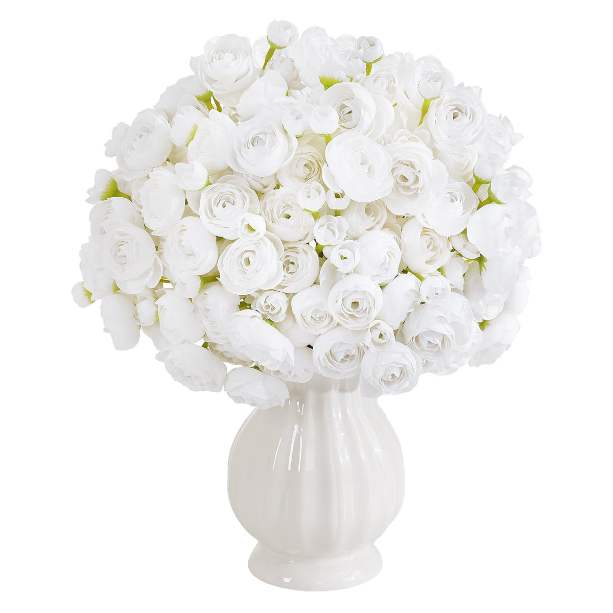 Mini Ranunculus Artificial Flowers Bouquet 20 PCS White