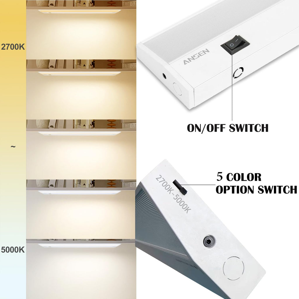 Of Under Cabinet Lights, 48in 26W 1720LM, Dimmable Hardwire Led Light for Closet, CRI>92, R9>90, 5 Color
