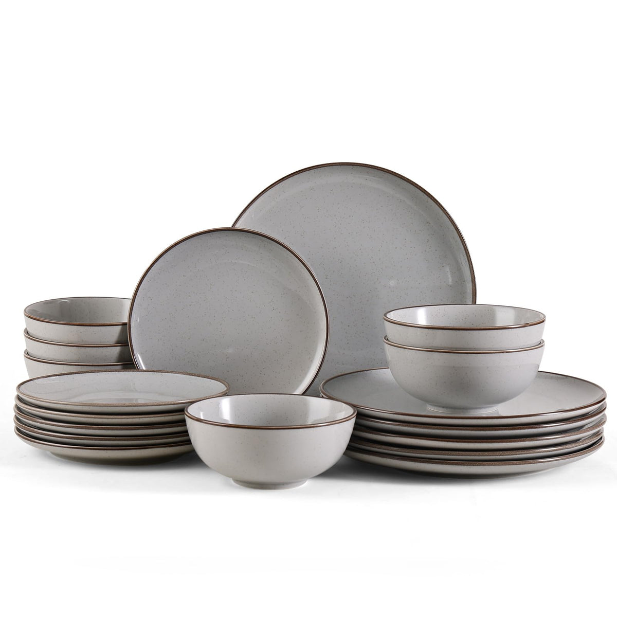 Dinnerware Set for 6, 18Pieces Plates and Bowls Set