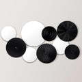 9 Pcs Black Mirror Wall Decor Metal Round