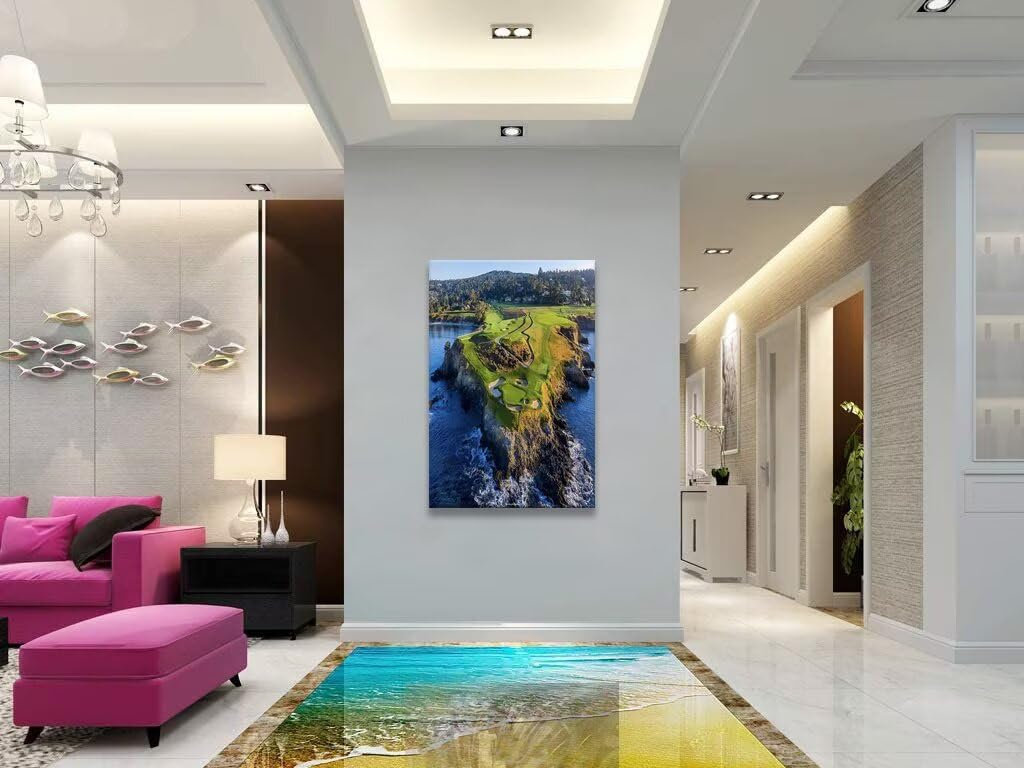 Pebble Beach Golf Course Canvas Wall Art Bedroom Bathroom Home Decorations Sports Landscape Office Room Decor Golf
