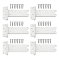 8 inch Gate Hinges, 300 Lbs Capacity, Matte White Hinges, 6 Pack Heavy Duty Door Hinge, T-Strap Shed Gate