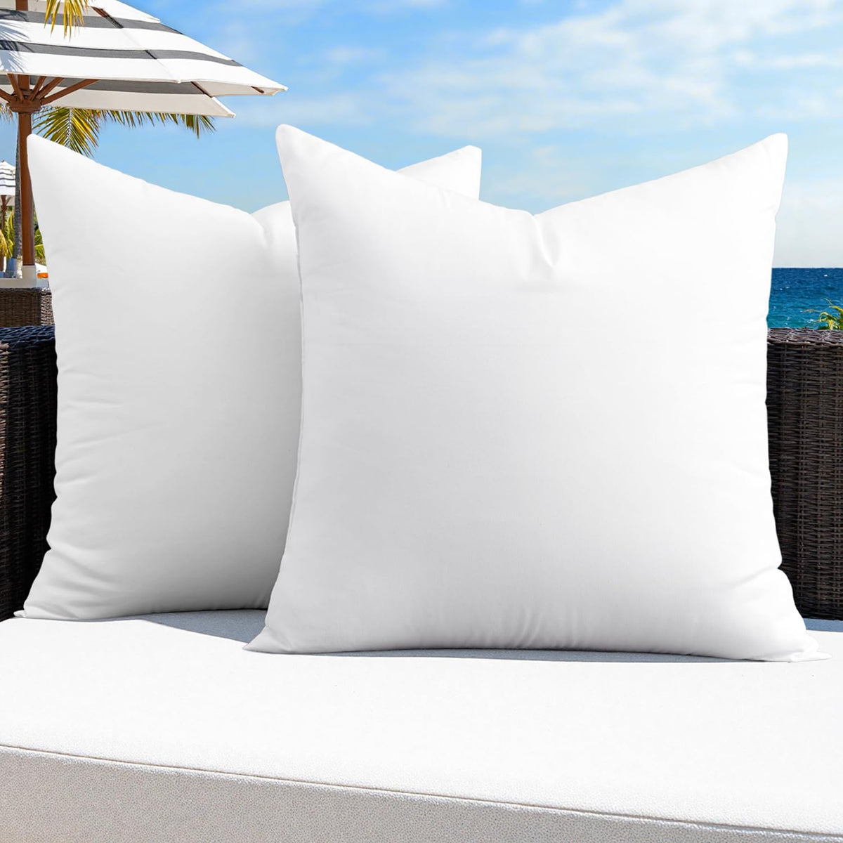 Pack of 2 22x22 Inch Outdoor Pillow Inserts