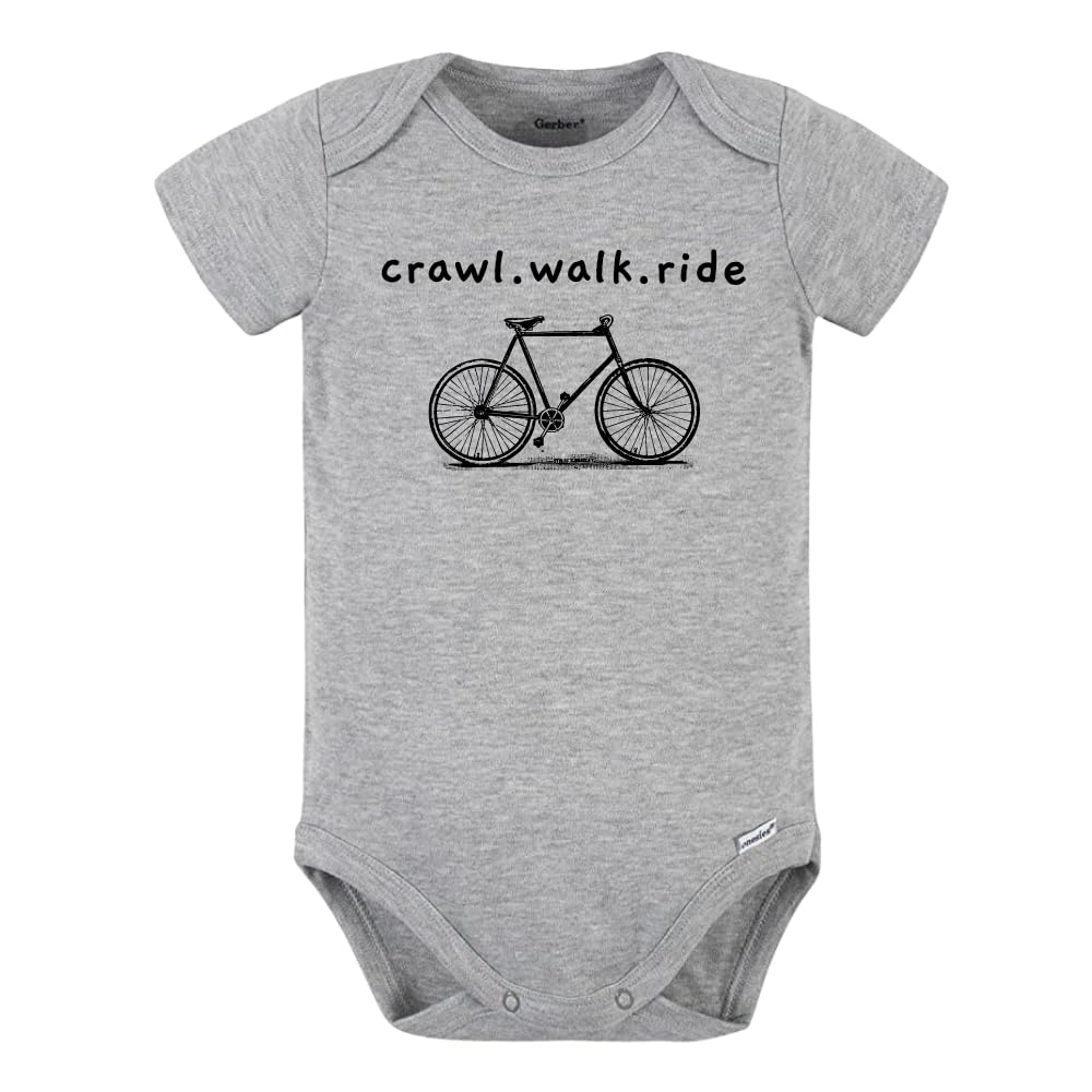 Crawl Walk Ride Bike Baby Bodysuit, Newborn Outfit, Baby Clothes, Gift for Children