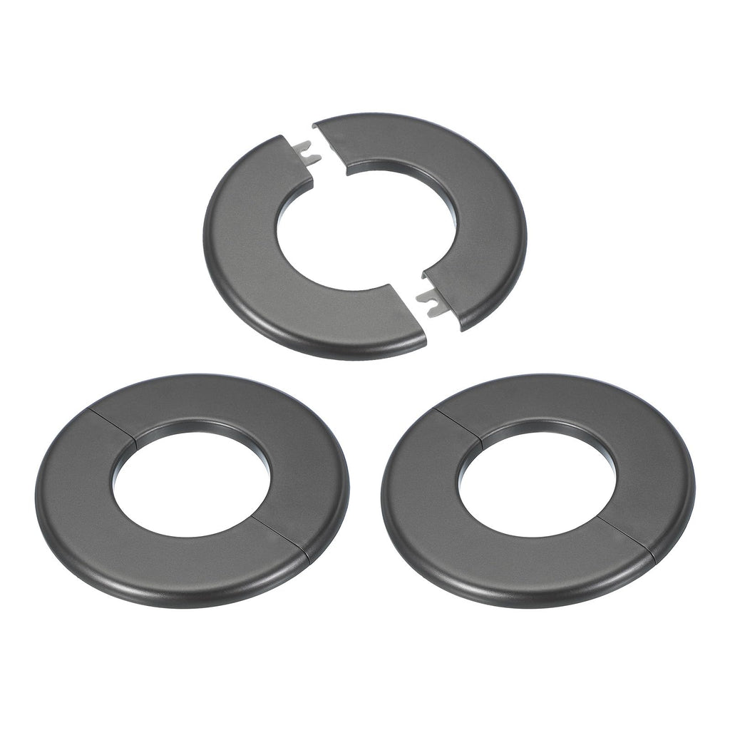 Wall Split Flange 2.52"/64mm, 3Pcs ABS Round Self-Adhesive Escutcheon Plate Cover Buckle for Water Pipe Faucet