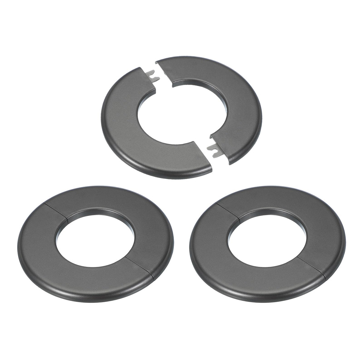 Wall Split Flange 2.52"/64mm, 3Pcs ABS Round Self-Adhesive Escutcheon Plate Cover Buckle for Water Pipe Faucet