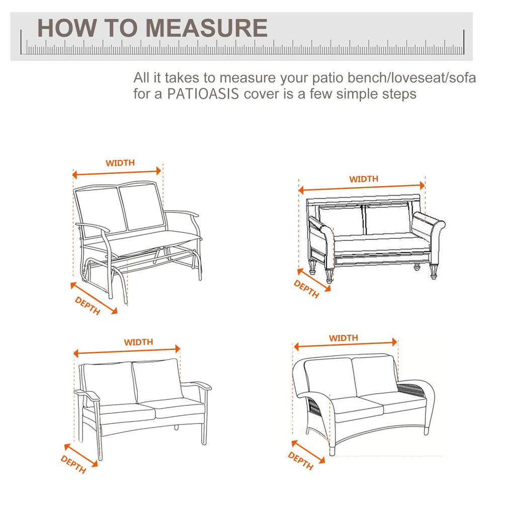 Patio Loveseat Covers Outdoor Furniture Waterproof Garden Deep Sofa Cover 62inch x 38inch x 35inch (L x W x H) Lawn