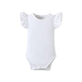 Baby Girls Ruffle Sleeves Bodysuit Infant Solid Color Top Jumpsuit