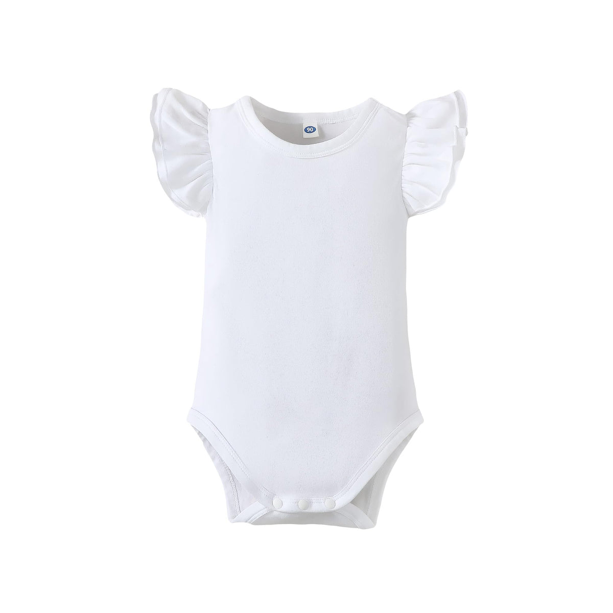 Baby Girls Ruffle Sleeves Bodysuit Infant Solid Color Top Jumpsuit